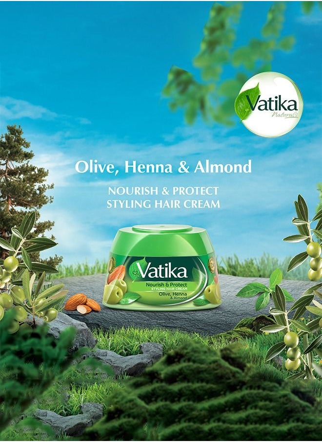 Vatika Naturals - Vatika Naturals Nourish & Protect Styling Hair Cream | Henna, Almond, Aloe Vera & Nourishing Vatika Oils | Style & Texture - 140 ml - Image 1
