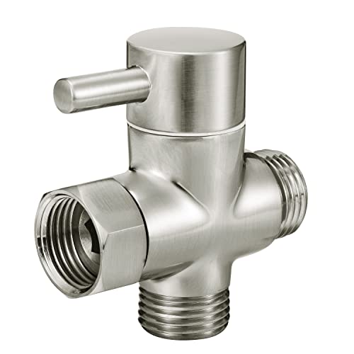 Sneatup Solid Brass 3-way G1/2 Shower Diverter (Brushed Nickel) - Image 1