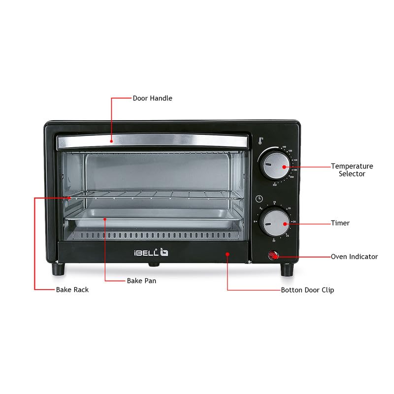 iBELL WAVE10 OTG Oven – 10L Compact Design, 1200W Power | Multi-Function Oven, Toaster & Griller with Adjustable Temperature and Timer Control - Image 5