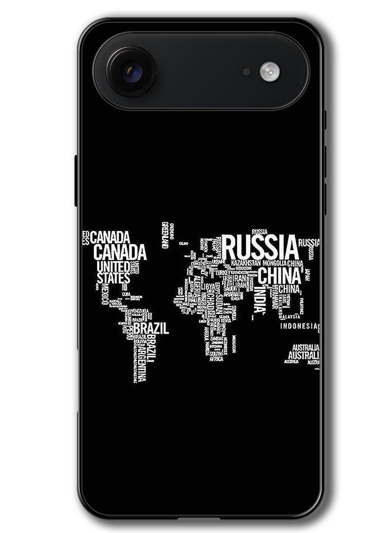 Theodor Case Compatible with Apple iPhone 17 Air 6.5 Inch Protection Shockproof Bumper Cover Written World Map - Image 1