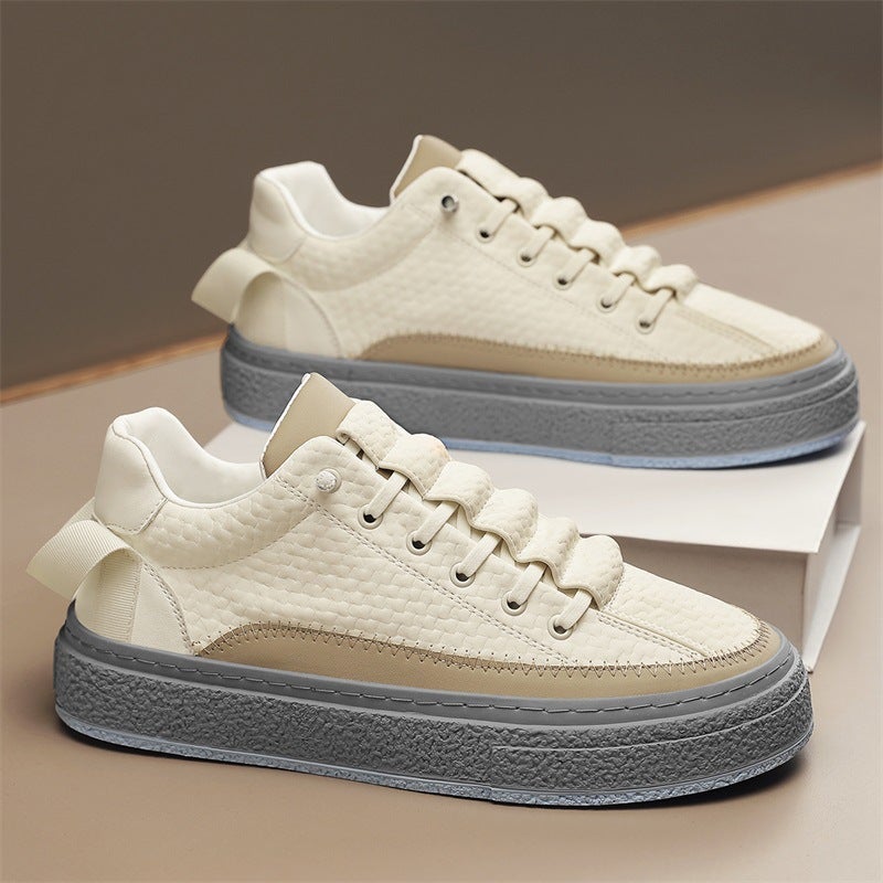 National Fashion Live Broadcast New Casual Shoes Niche Design Platform Board Shoes Hong Kong Style Breathable Bread Shoes Outdoor Workwear Men'S Shoes - Image 2