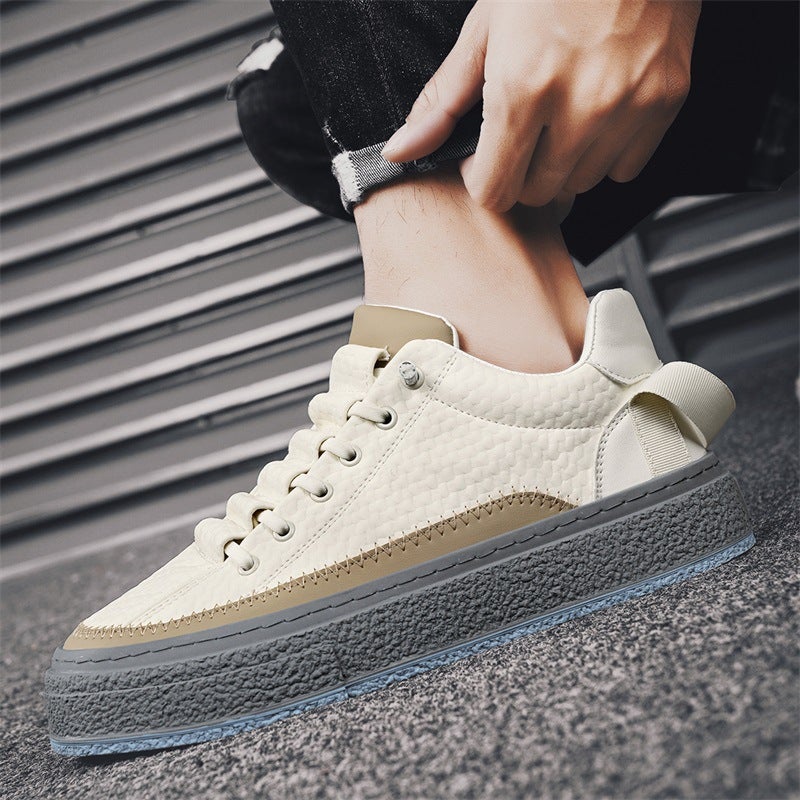 National Fashion Live Broadcast New Casual Shoes Niche Design Platform Board Shoes Hong Kong Style Breathable Bread Shoes Outdoor Workwear Men'S Shoes - Image 3