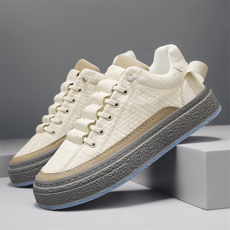 National Fashion Live Broadcast New Casual Shoes Niche Design Platform Board Shoes Hong Kong Style Breathable Bread Shoes Outdoor Workwear Men'S Shoes - Image 1
