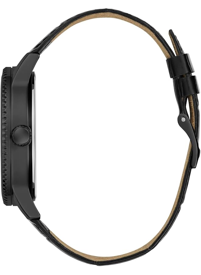 جس ساعة رجالية 44 مم، حزام أسود، مينا سوداء، علبة سوداء - Image 3