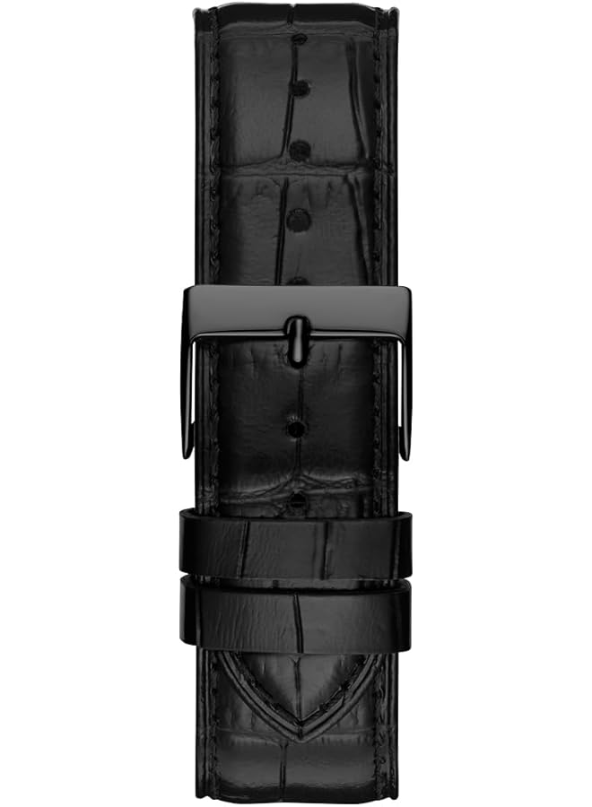 جس ساعة رجالية 44 مم، حزام أسود، مينا سوداء، علبة سوداء - Image 4