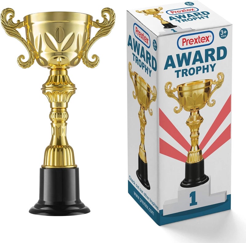 Prextex Golden Statues Trophy Award - Awards and Trophies for Party Celebrations, Award Ceremonies, and Appreciation Gifts - Ideal for Competitions, Rewards, and Party Favors for Kids & Adults - Image 1