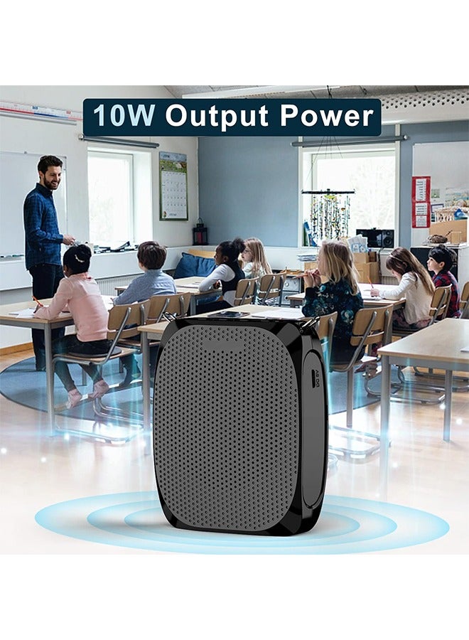 Voice Amplifier Teachers,Megaphone Speaker Portable PA System with Microphone Headset(Work of 12hours) Supports MP3 Format Audio for Tour Guides Coaches Yoga Fitness Instructors(Black)  - Image 3