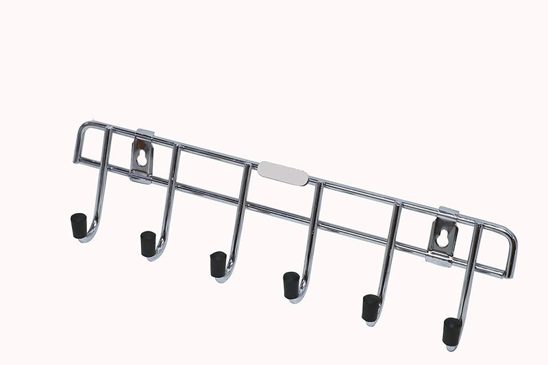 BE MALL Fine Quality Stainless Steel Hooks Classic Glossy- 6 Pin Door Wall Bedroom Robe Rail Hanging Keys,Clothes, Towel Hook Premium Fescue Dual Edge 6 pin - Image 3