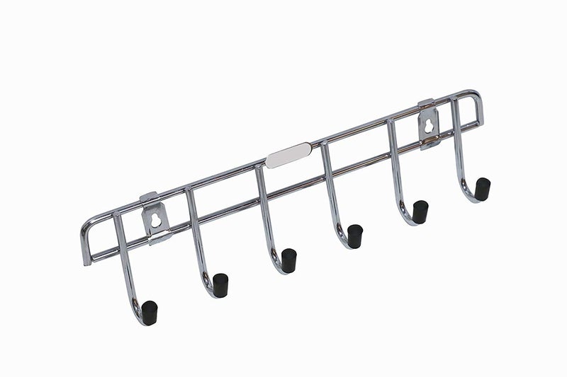BE MALL Fine Quality Stainless Steel Hooks Classic Glossy- 6 Pin Door Wall Bedroom Robe Rail Hanging Keys,Clothes, Towel Hook Premium Fescue Dual Edge 6 pin - Image 2