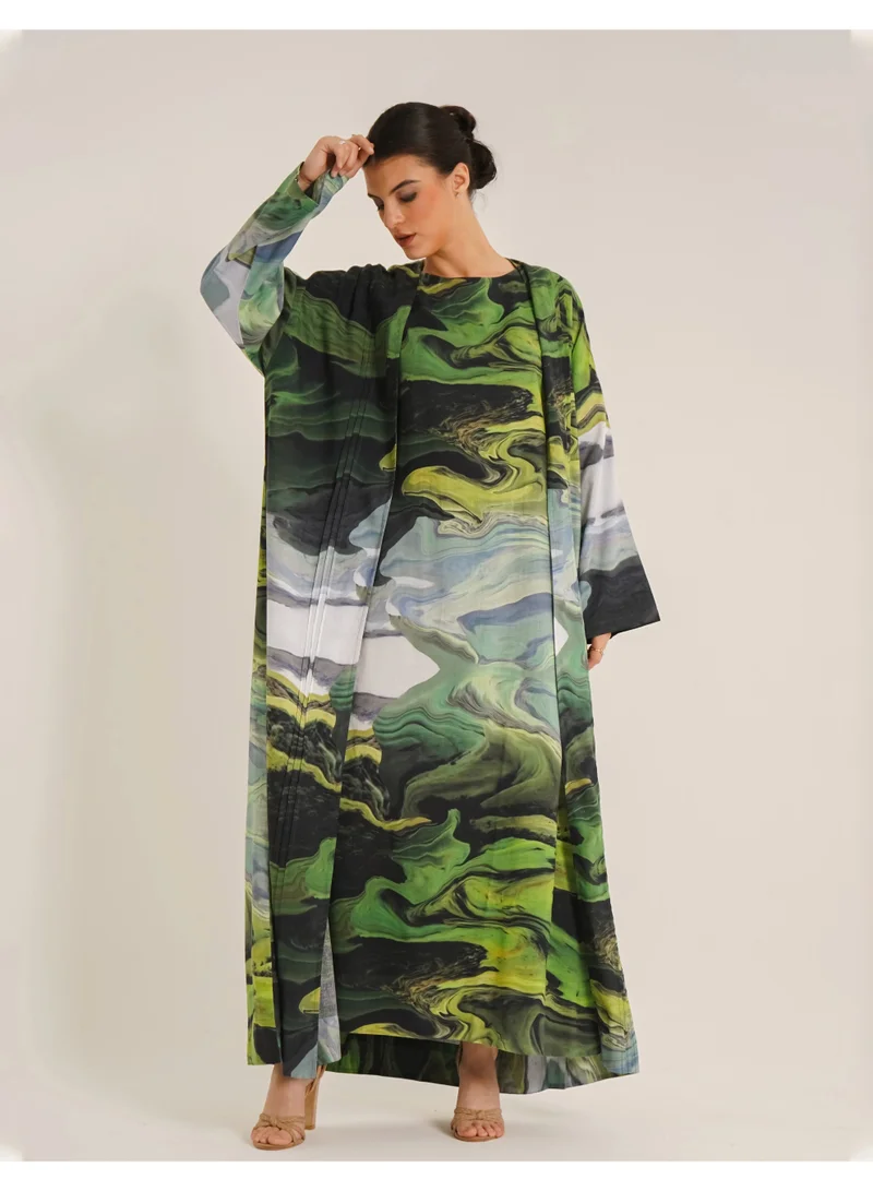 Noor Reem Green Abaya – Inspired by Nature made with Organic Cotton