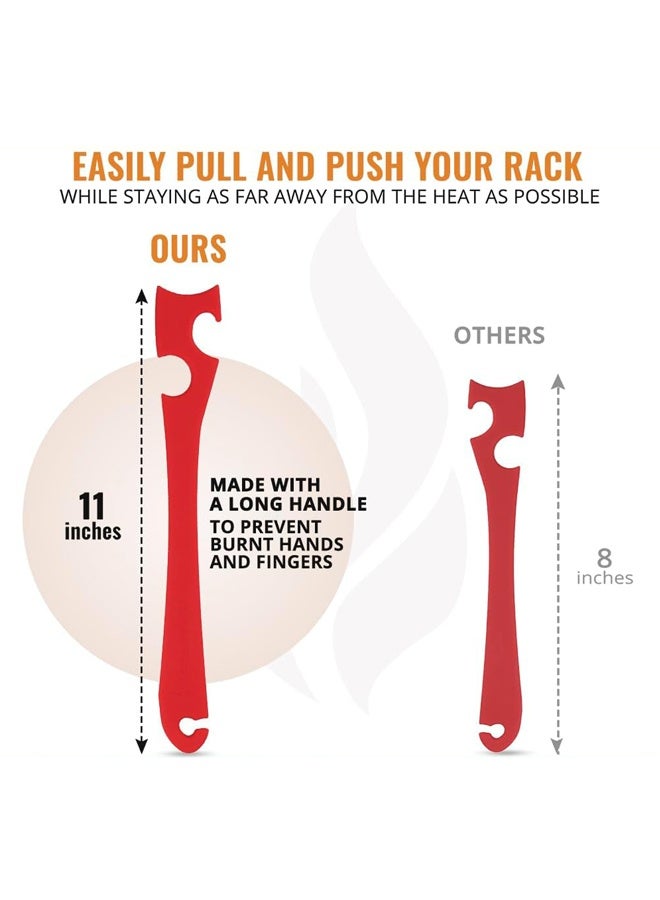 أداة دفع وسحب رافعة فرن السيليكون ذات مقبض أطول، أداة سحب الرف لأفران تحميص مقلاة الهواء والأفرن، عصا مع أداة الخطاف لأدوات المطبخ الصغيرة، أدوات المطبخ الباردة - Image 3