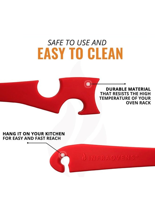 أداة دفع وسحب رافعة فرن السيليكون ذات مقبض أطول، أداة سحب الرف لأفران تحميص مقلاة الهواء والأفرن، عصا مع أداة الخطاف لأدوات المطبخ الصغيرة، أدوات المطبخ الباردة - Image 5