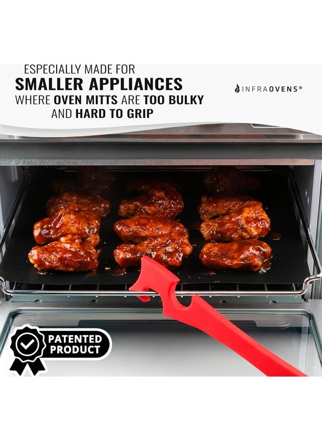 أداة دفع وسحب رافعة فرن السيليكون ذات مقبض أطول، أداة سحب الرف لأفران تحميص مقلاة الهواء والأفرن، عصا مع أداة الخطاف لأدوات المطبخ الصغيرة، أدوات المطبخ الباردة - Image 4