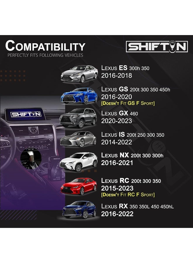 SHIFTIN Gear Shift Knob Shifter For Lexus Es Gs Gx Is Nx Rc Rx 200T 300 350 3450H 450Hl 350L  - Image 2