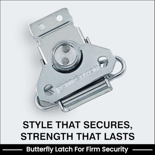 Penn Elcom Medium Butterfly Surface Latch | Spring Loaded Steel Flight Case Catch with PennBrite Finish | Durable Hardware for Road Cases & Racks (L0915Z) - Image 5