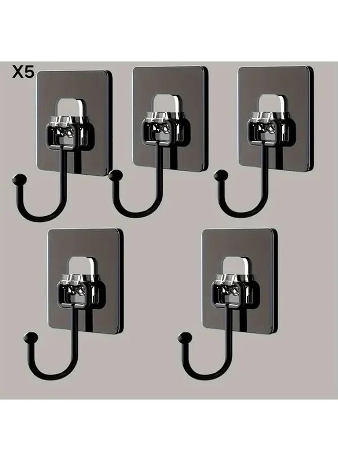 5pcs Large Heavy Duty Self Adhesive Hooks Multi Functional Waterproof For Bathroom Kitchen - Image 1