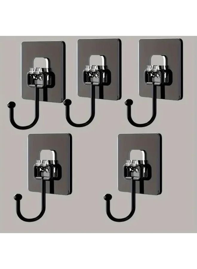 5pcs Large Heavy Duty Self Adhesive Hooks Multi Functional Waterproof For Bathroom Kitchen - Image 2