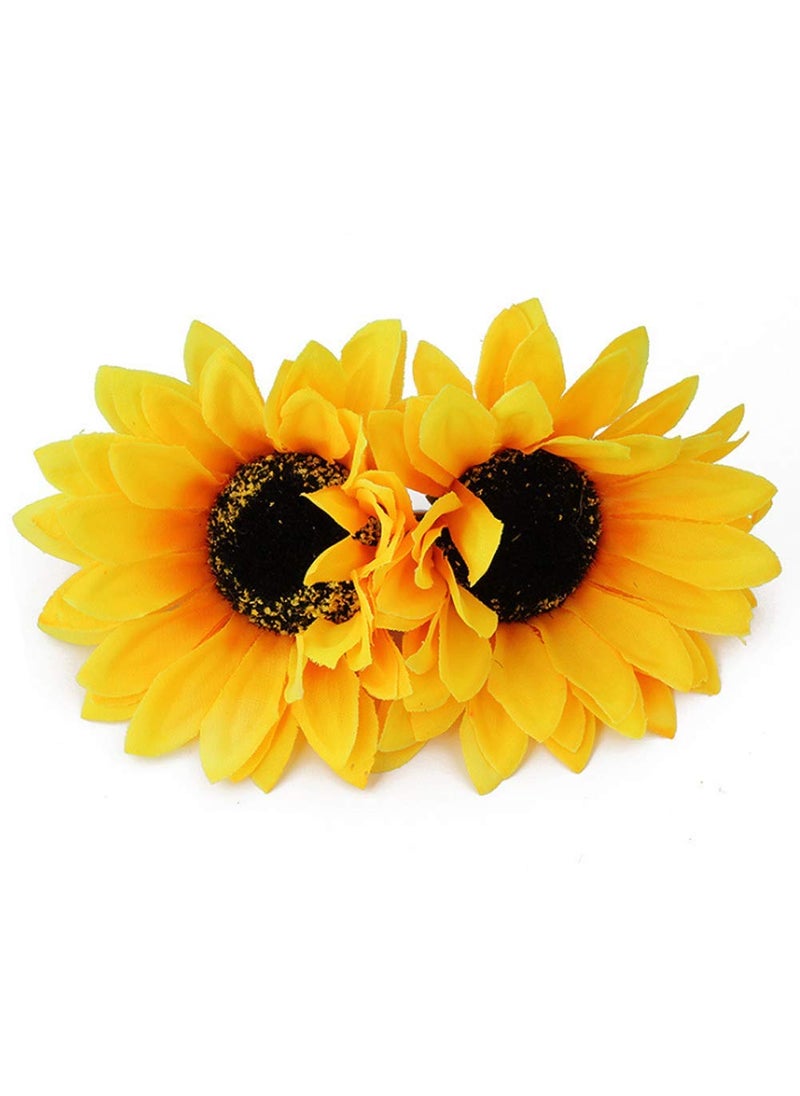 Teensery - 10 Pcs 4 Hair Clips Artificial Sunflower Alligator Hair Clip Hairpin Holiday Beach Hair Barrette Headpiece Hair Accessories for Women and Girls - Image 1