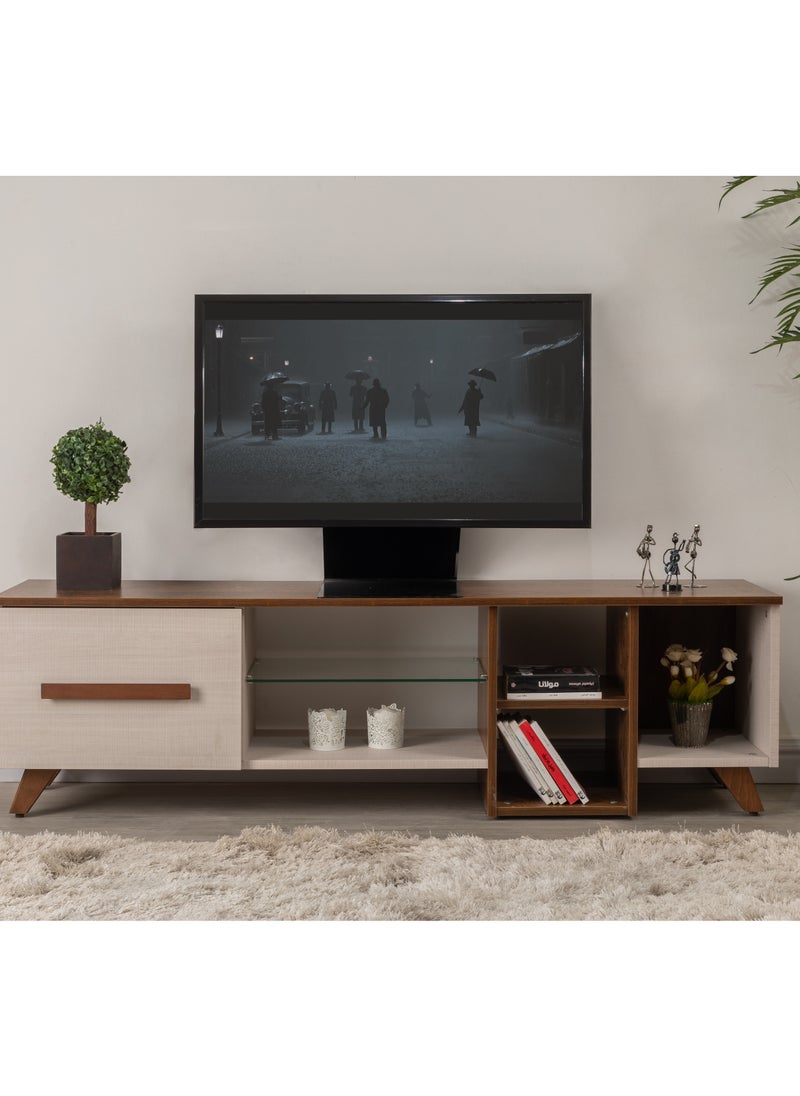 سمارت فرنتشر - وحدة تلفزيون 1 درج + رفوف MDF متعددة الألوان 160L x 40H x 45W. - Image 1