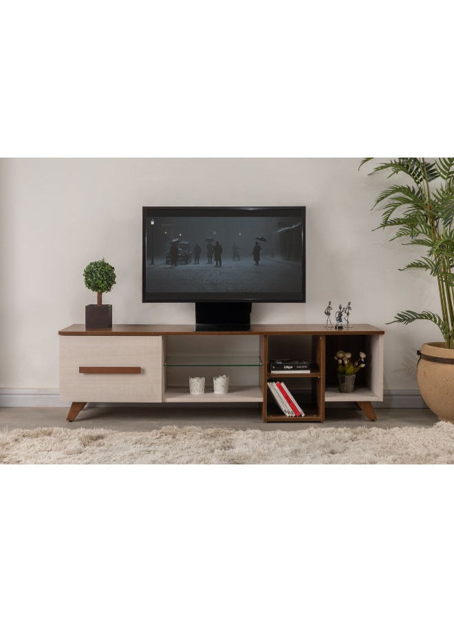 Smart Furniture A Stylish TV Unit Console with Open Shelving 160L x 40H x 45W 