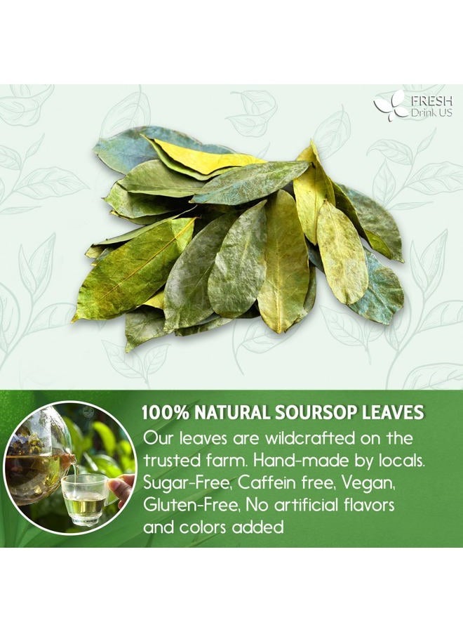 FRESHDRINKUS 120+ Premium Soursop Graviola Dried Leaves, 120-130 Natural Leaves, Whole Soursop Leaves, Wildcrafted, Graviola, Soursop, Hoja Guanabana, Soursop Loose Leaf Herbal Tea, No Gluten, Vegan - Image 4