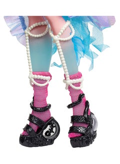 MONSTER HIGH Monster High Monster Fest Doll, Lagoona Blue with Glam Outfit & Festival Themed Accessories like Snacks, Band Poster, Statement Bag & More  - Image 4