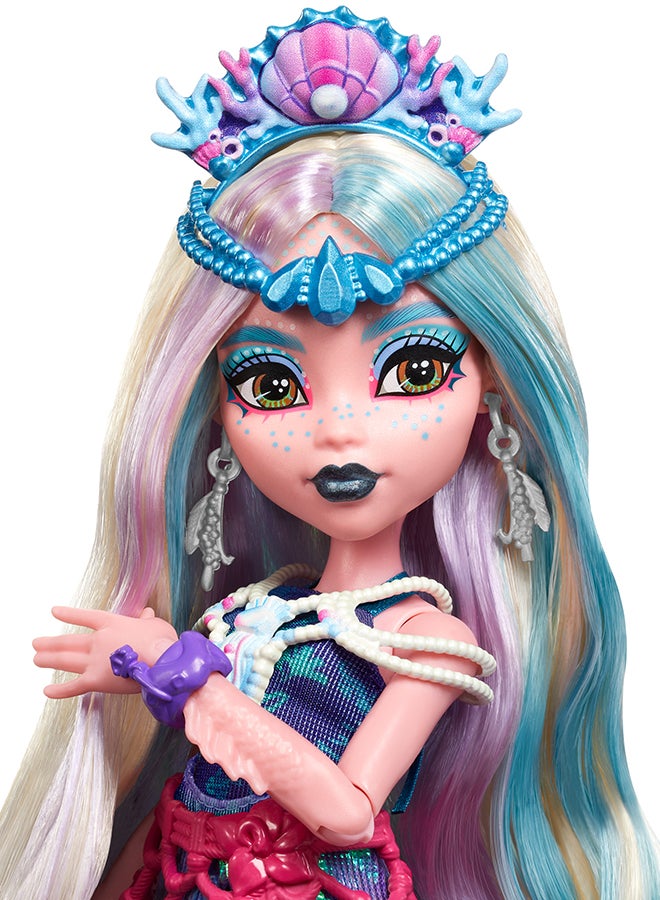 MONSTER HIGH Monster High Monster Fest Doll, Lagoona Blue with Glam Outfit & Festival Themed Accessories like Snacks, Band Poster, Statement Bag & More - Image 3