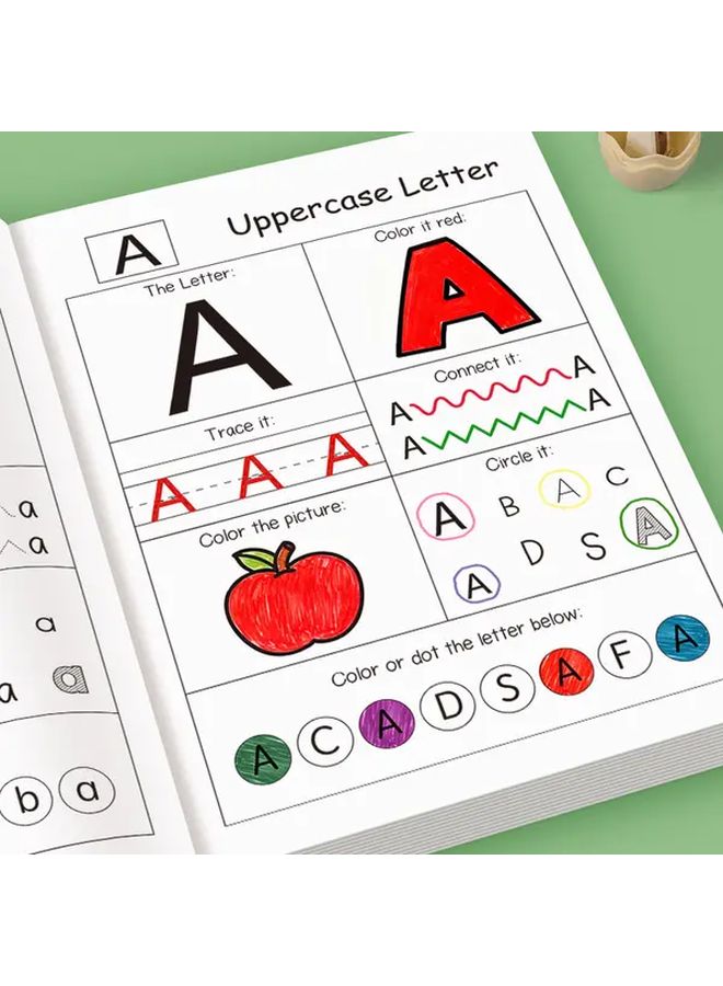 Green Alphabet Tracing Workbook 48 Pages Letter Recognition Spelling Practice Educational Book - Image 2