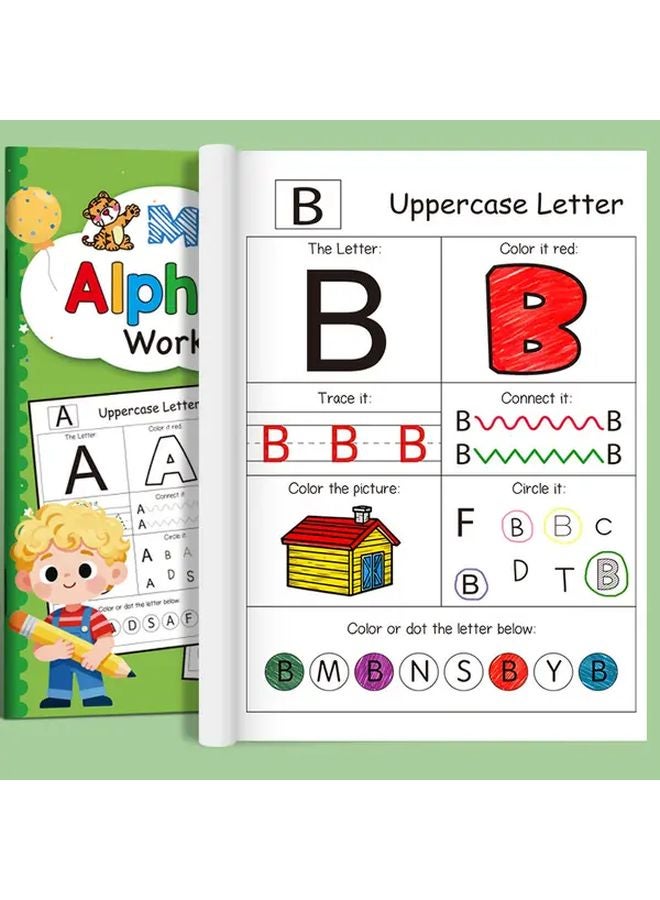 Green Alphabet Tracing Workbook 48 Pages Letter Recognition Spelling Practice Educational Book - Image 4