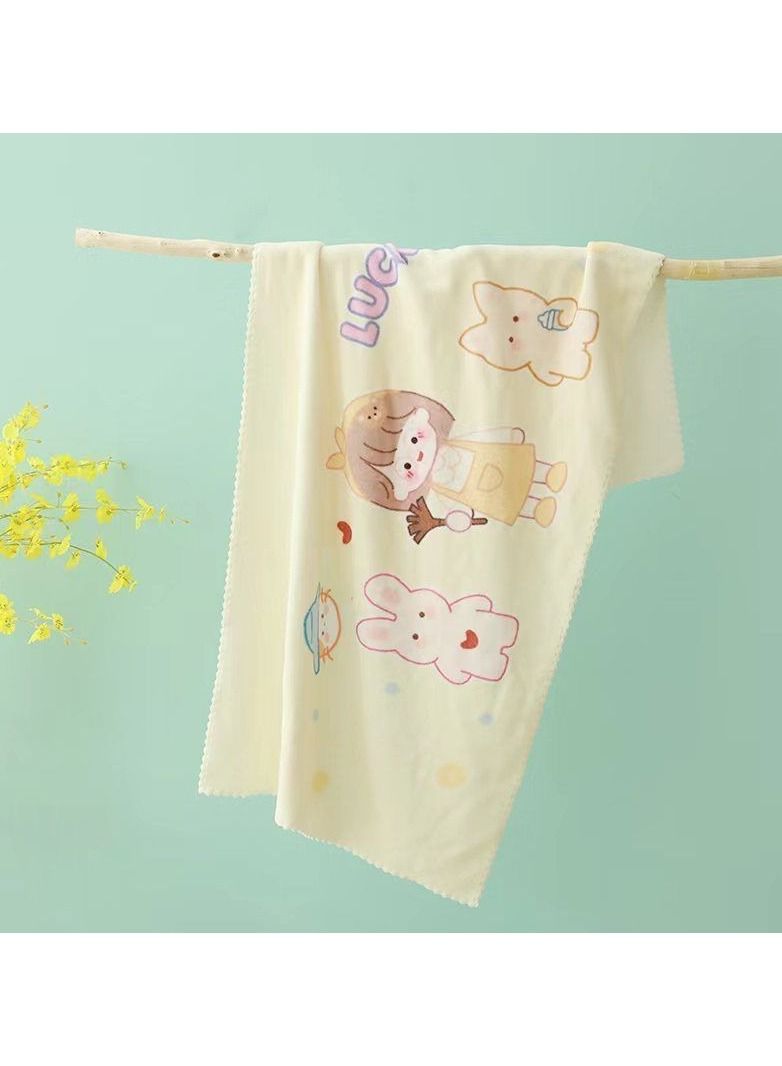 Loquat Cartoon With Hood Coral Fleece Cloaks Bath Towels