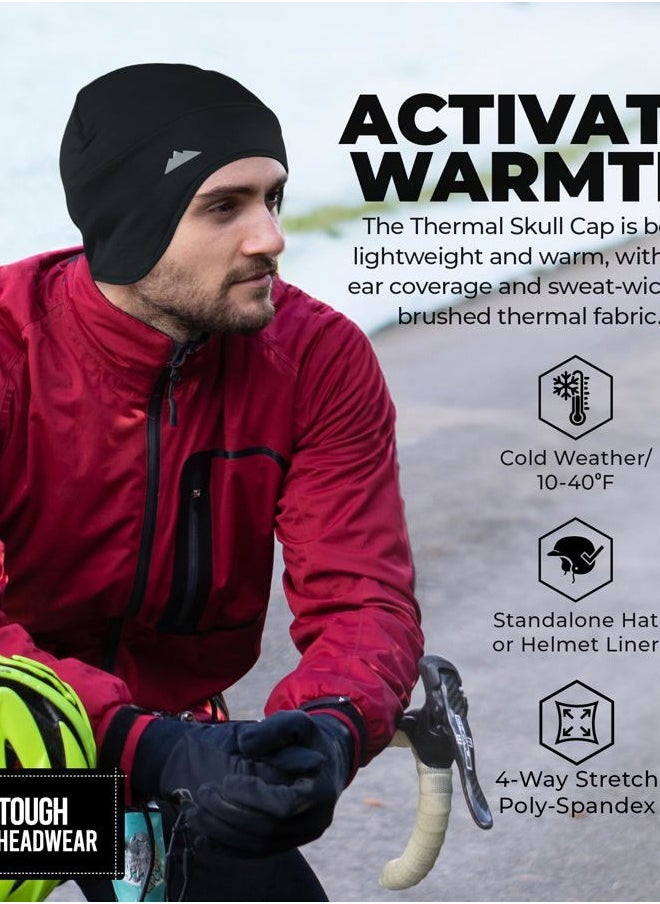 Orzero Thermal Helmet Liner Skull Caps for Men - Winter Running Beanie, Helmet Cap & Cycling Caps for Running, Skiing, Winter Sports Black  - Image 2