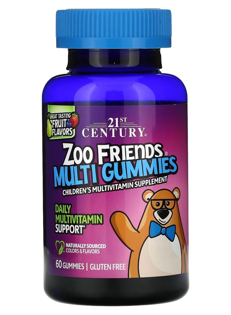 21st Century Zoo Friends, Multi Gummies Fruit, 60 Gummies - Image 1