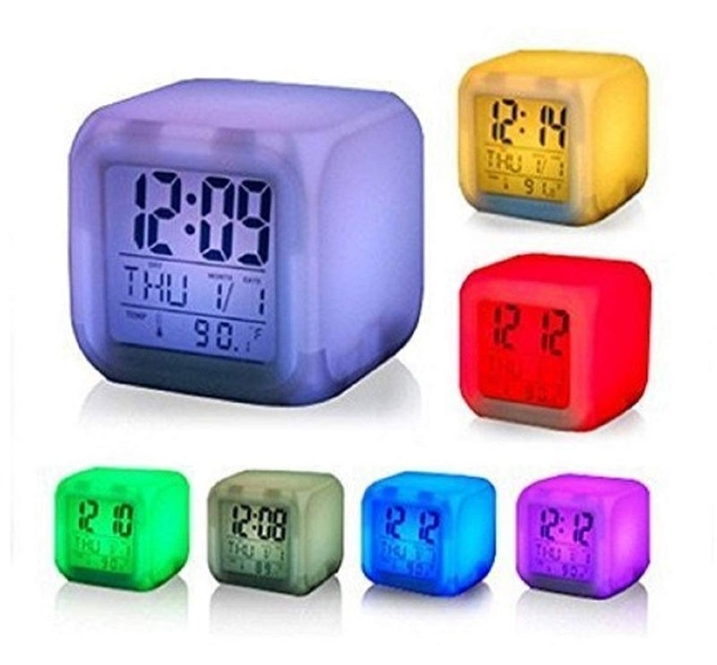 COFIEX Smart Digital Alarm Clock with 7 Color Changing LED Date Time and Temperature Display Magic Digital Calendar Timer Light Operated Ideal for Bedroom Office or Travel - Image 3
