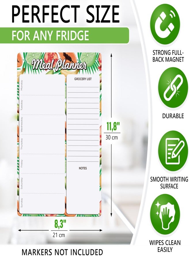 JUZARI Magnetic Meal Planner for Refrigerator - A4-8.5 x 12 Weekly Menu Magnet Fridge Menu Board with Dry Erase Grocery List - Image 2