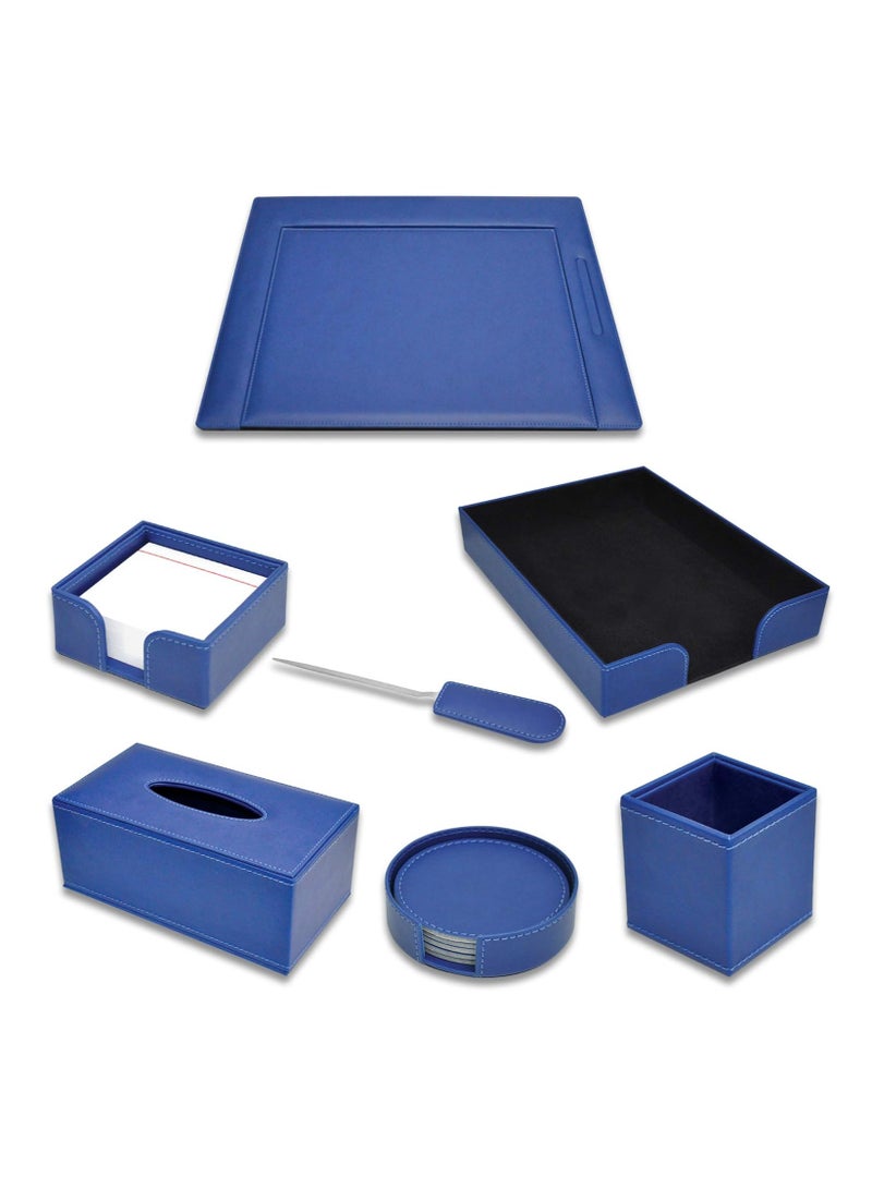 FIS طقم مكتب تنفيذي إيطالي من FIS مكون من 7 قطع، أزرق_FSDS171BL - Image 2