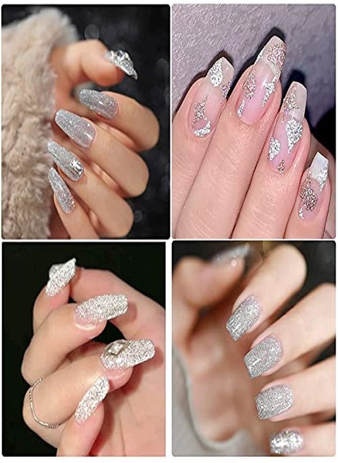 Silver Reflective Glitter Gel Nail Polish Explosion Bungee Soak Off Uv Nail Gel Shiny Sparkling Broken Diamond Disco Gel Nail Art For Daily Birthday Party (01) - pzsku/ZE2FD23099E4456261E0AZ/45/_/1648138779/d3cd08b7-9cce-45e7-9db1-453a1dc71d66