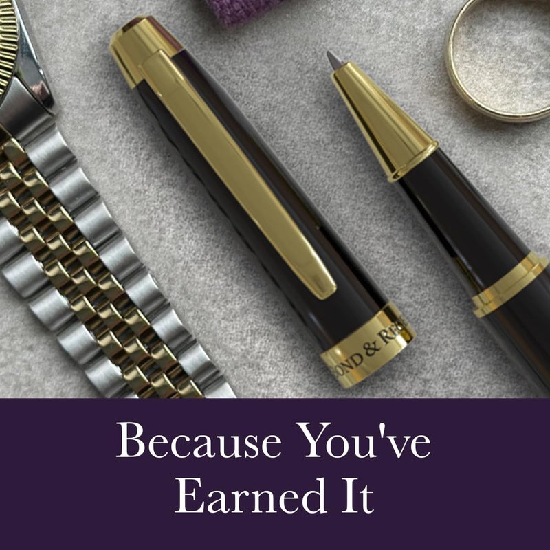 Bond & Regent 24 Karat Gold Luxury Rollerball Pen, Gloss Black - Image 5