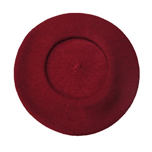 AIYUE Women Men Beanie Hat Wool Warm French Beret Solid Color Artist Painter Fancy Dress Costumes Navy Blue/Wine Red - Image 3