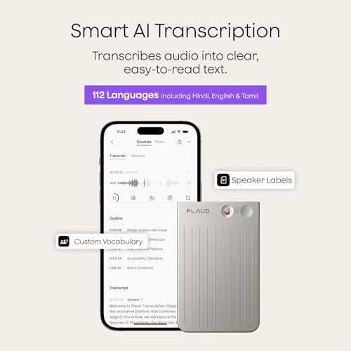 Plaud Note AI Voice Recorder Device/Dictaphone w/Case App Control AI Transcribe & Summarize Support 112 Languages 64GB Digital Audio Recorder Note Taker for Lectures Meetings Calls, Black - Image 5