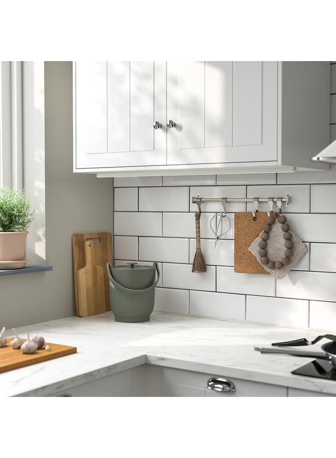 Zaboon Bin with lid for organic waste, grey-green, 4 l - Image 4