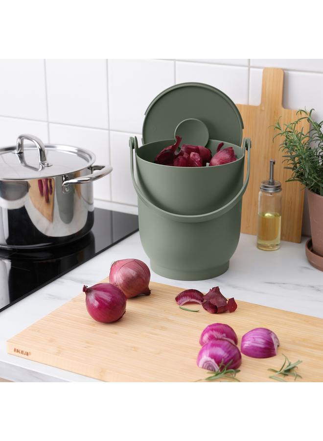 Zaboon Bin with lid for organic waste, grey-green, 4 l - Image 5