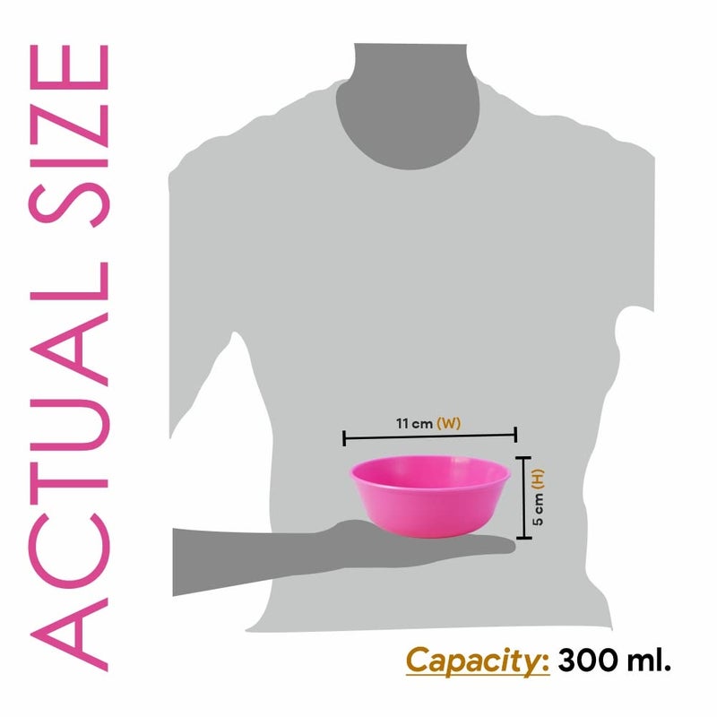 Wonder Plastic Sigma 300 Microwave Safe Multipurpose Mixing Bowls, Set of 4 pc Bowl 300 ml (Pink) - Image 4