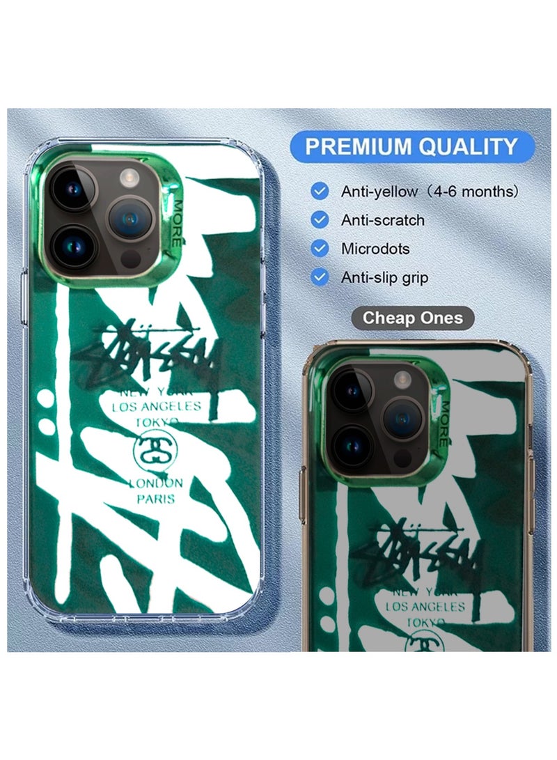 Wtech More Series Colorful Design Protective Case Cover For Apple iPhone 15 Pro Max 2023 Green/White - Image 3