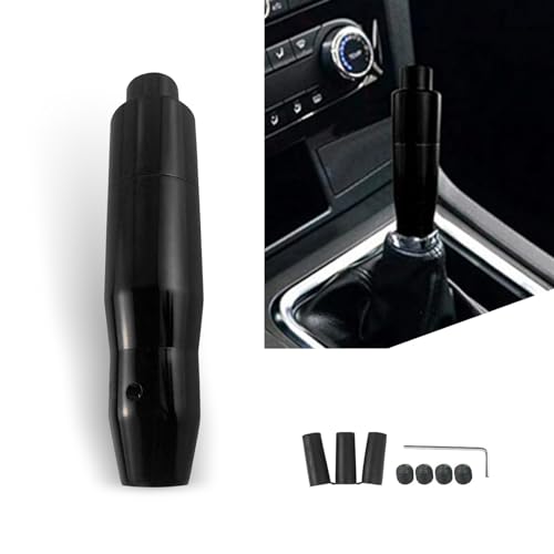 pinflaw 1 PC Automatic Gear Shift Lever 57 Alloy Easy to Control Smooth EasyGrip Trim Shift Lever Head with M8M10M12 Adapter Modification Accessory for Automatic Transmission Cars Black - Image 1