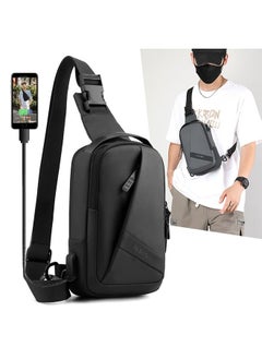 Skycare Sling Crossbody Bag Small Shoulder Backpack for Men,Men's Messenger Bag Waterproof Slim Chest Bags Casual Daypack for Outdoors Hiking Traveling  - Image 1