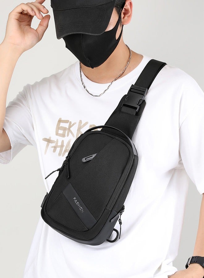 Sling Crossbody Bag Small Shoulder Backpack for Men,Men's Messenger Bag Waterproof Slim Chest Bags Casual Daypack for Outdoors Hiking Traveling  - Image 4