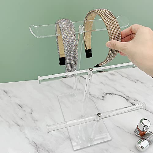 Bigfety Acrylic Headband Holder, 3-Tier Hair Accessories Organizer Clear Stand for Girls - Image 5