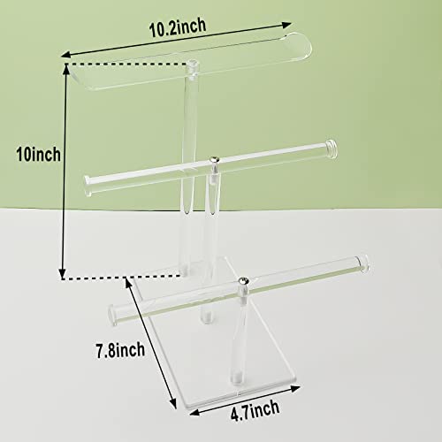 Bigfety Acrylic Headband Holder, 3-Tier Hair Accessories Organizer Clear Stand for Girls - Image 3