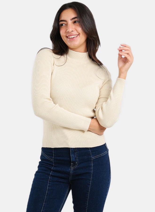 Carina Ribbed High Neck Pullover - Image 1