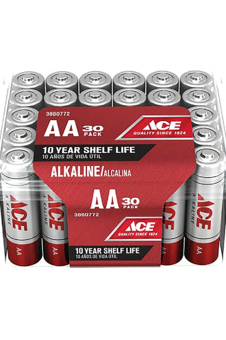 ACE 30-Piece AA Ultra Alkaline Durable Pencil Batteries - Image 1